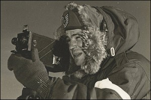 Arnold "Pappy" Noel shoots in Canada in the 1950s. He filmed wars in Central America, marches on Washington and Selma, Ala., riots in Washington and Detroit, early NASA space shots and the 1968 Democratic convention. (Photo by US Air Force)